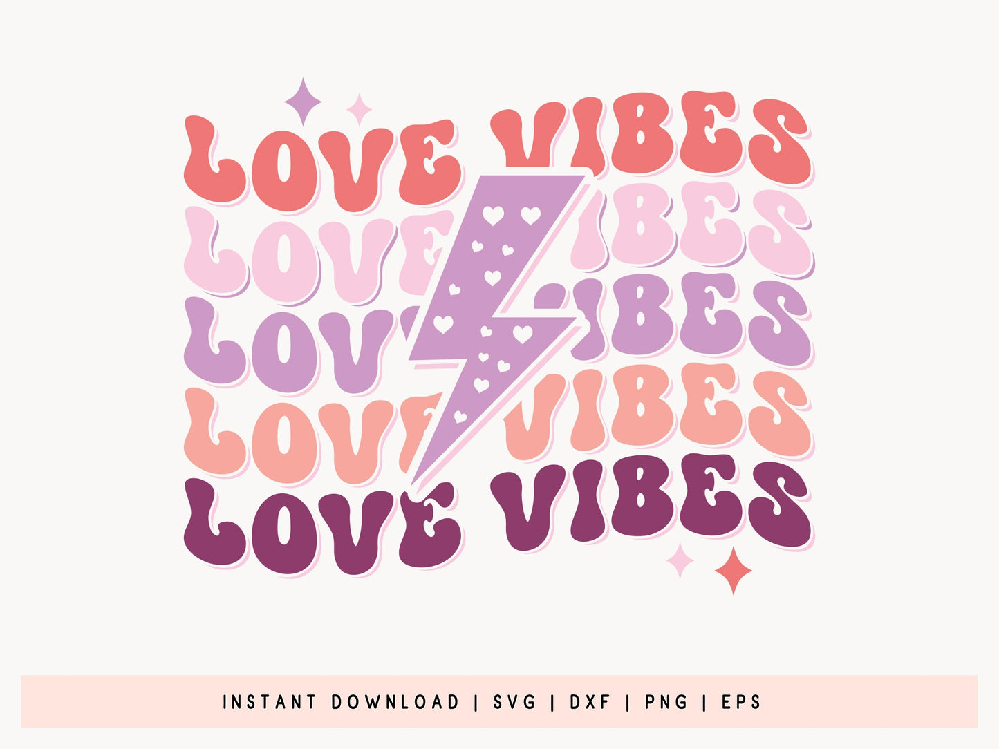 Love Vibes - Retro Valentine Design SVG