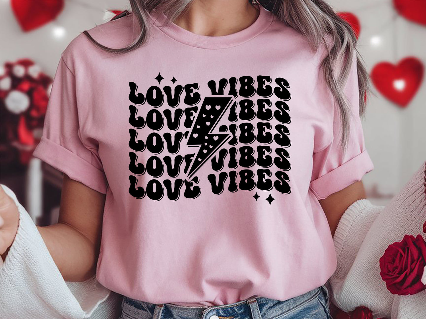 Love Vibes - Retro Valentine Design SVG