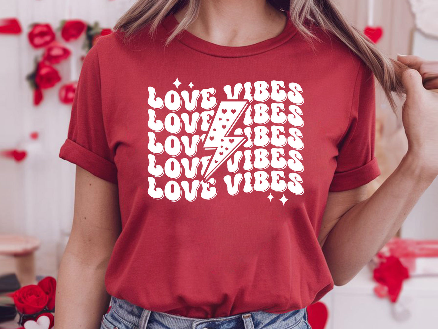 Love Vibes - Retro Valentine Design SVG