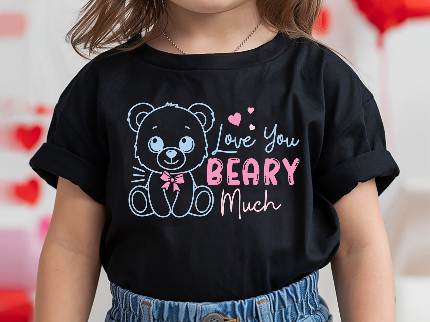 Love You Beary Much - Kids Valentine SVG Design