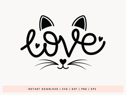 Love, Cute Cat SVG
