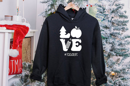 Love, Teacher Christmas Shirt SVG Design
