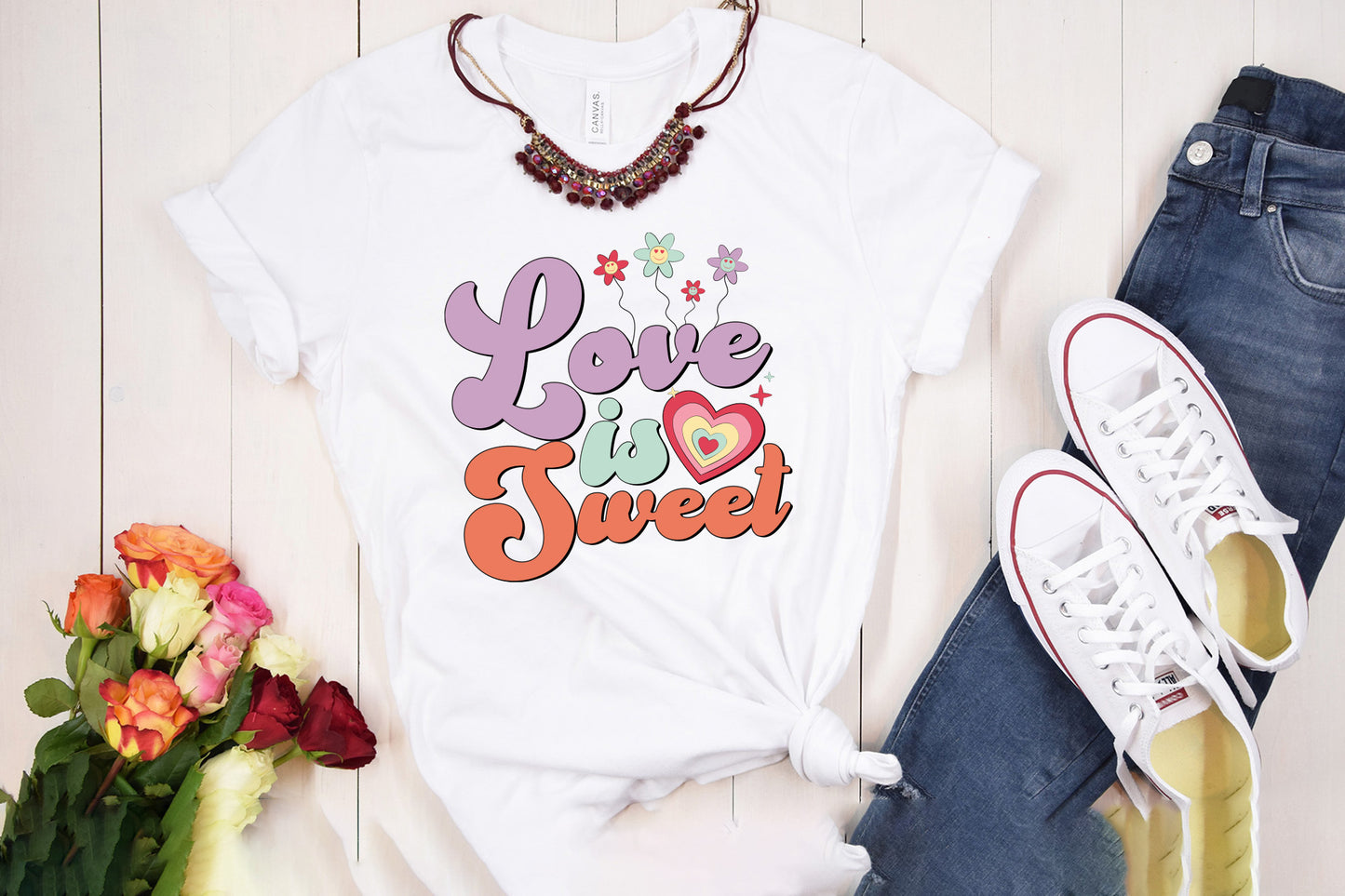 Love is Sweet - Retro Valentine Png Sublimation