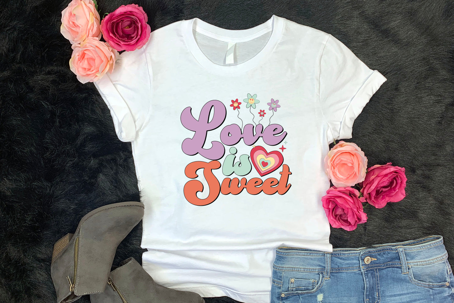 Love is Sweet - Retro Valentine Png Sublimation