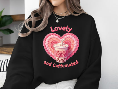 Lovey and Caffeinated, Faux Yarn Valentine PNG