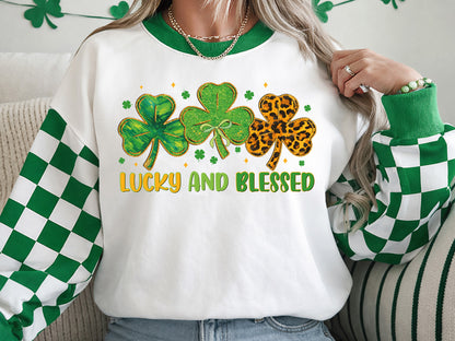 Lucky And Blessed, Preppy St Patrick's Day Sublimation