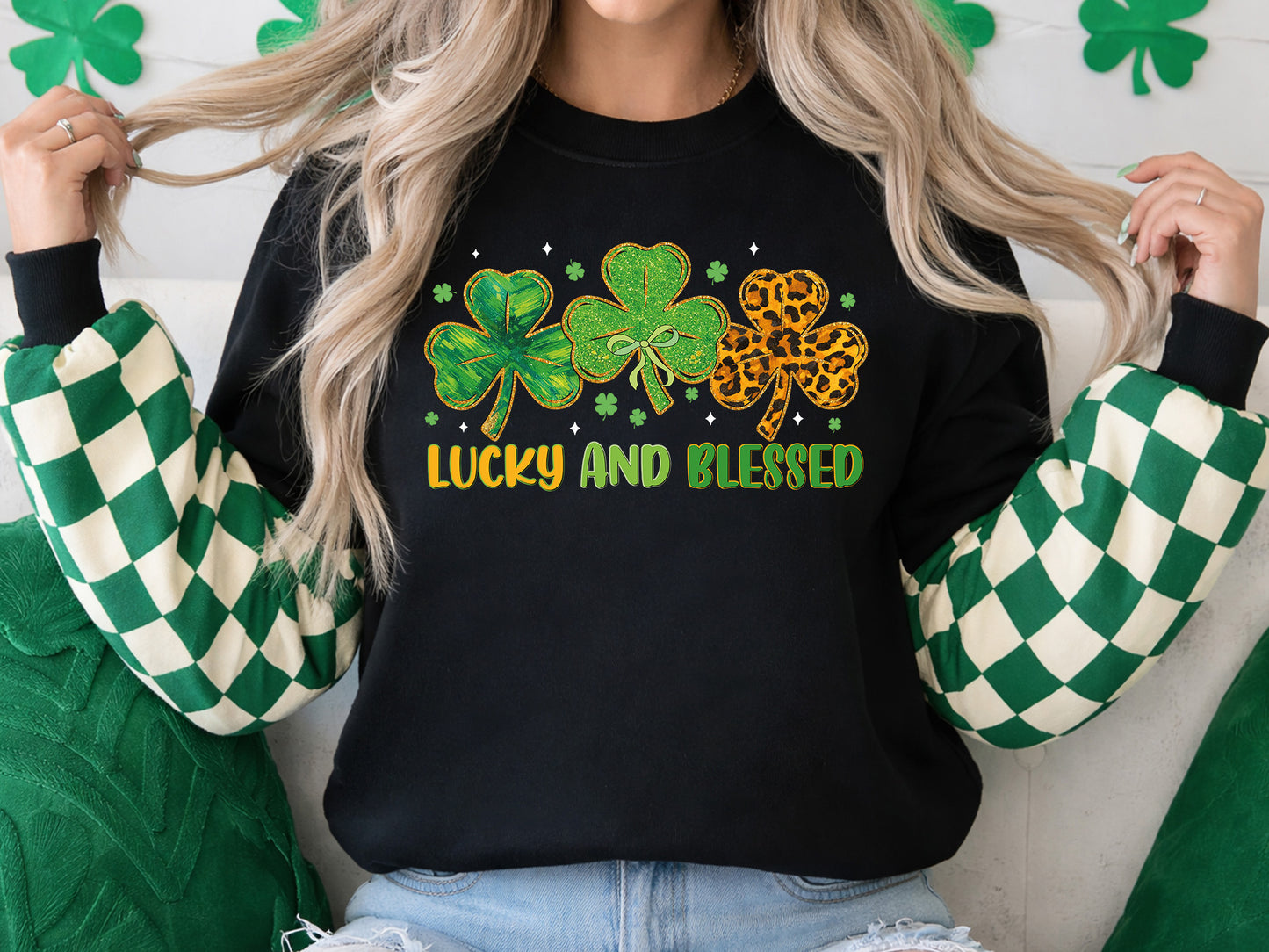 Lucky And Blessed, Preppy St Patrick's Day Sublimation