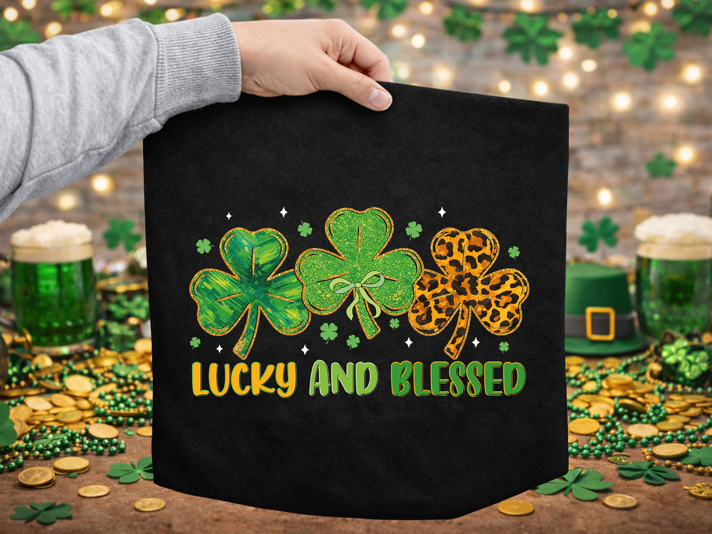 Lucky And Blessed, Preppy St Patrick's Day Sublimation
