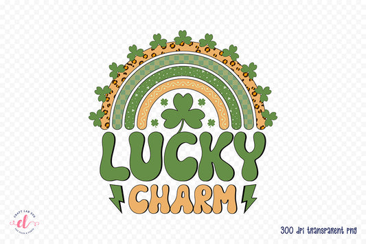Lucky Charm, Retro St Patricks Day Sublimation Transfer