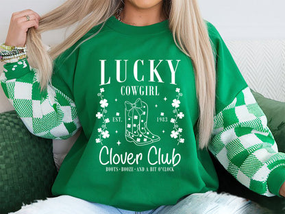 Lucky Cowgirl Clover Club, Unique St Patrick's Day SVG