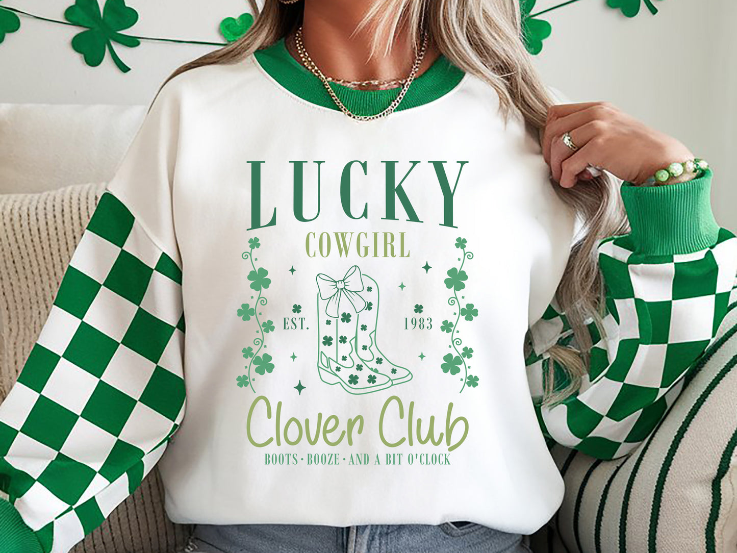 Lucky Cowgirl Clover Club, Unique St Patrick's Day SVG