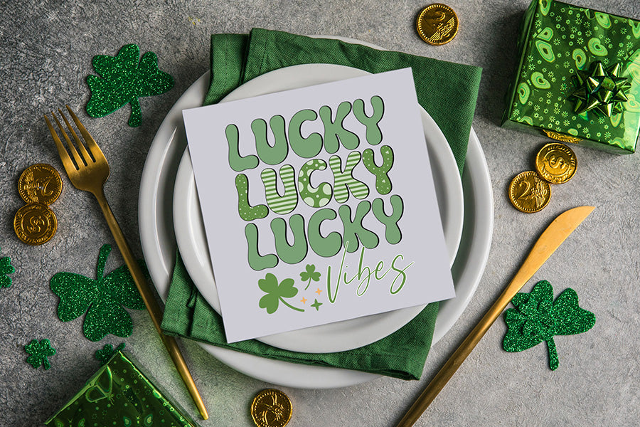 Lucky Vibes - Retro St Patricks Day Shirt Sublimation