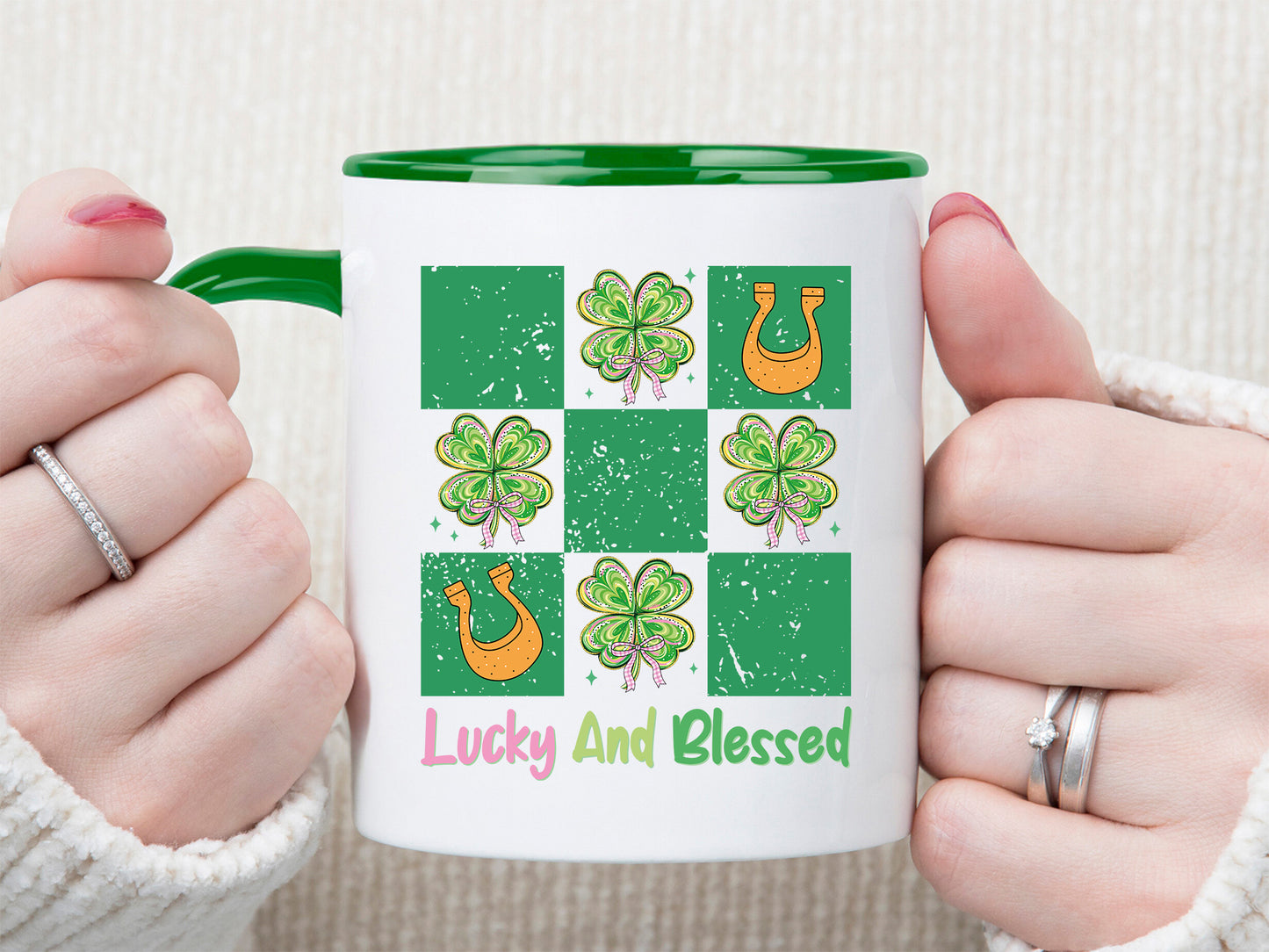 Lucky and Blessed, Preppy St Patrick's Day PNG