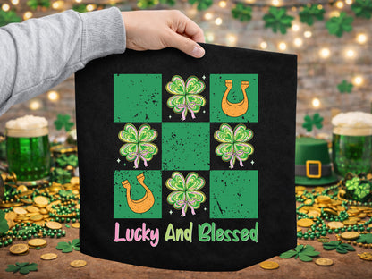 Lucky and Blessed, Preppy St Patrick's Day PNG
