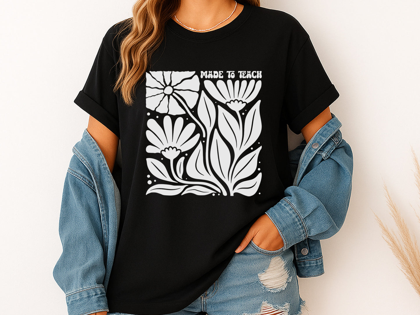 Made to Teach, Boho Floral Teacher SVG Funny