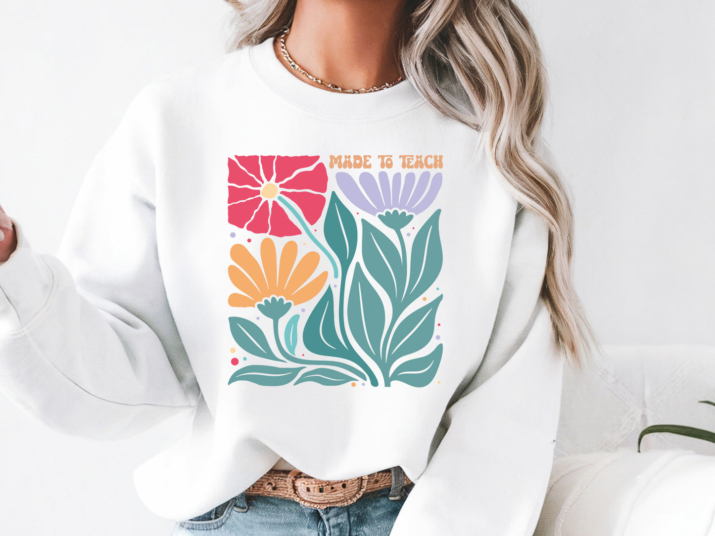 Made to Teach, Boho Floral Teacher SVG Funny