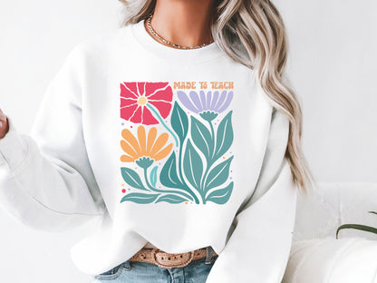Made to Teach, Boho Floral Teacher SVG Funny