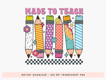 Made to Teach, Groovy Teacher Sublimation Transfer