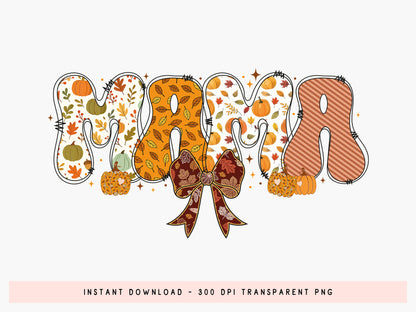 Mama Coquette Fall Sublimation Design