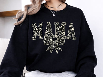 Mama Floral Coquette Bow Sublimation Design