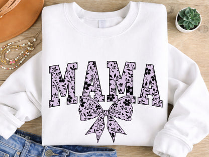 Mama Floral Coquette Bow Sublimation Design