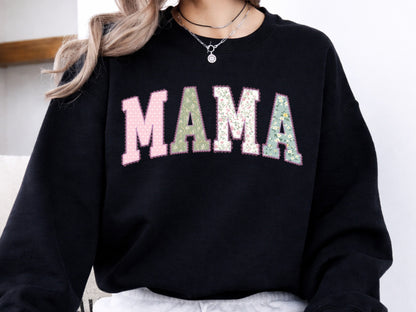 Mama Floral Patchwork PNG Sublimation Design