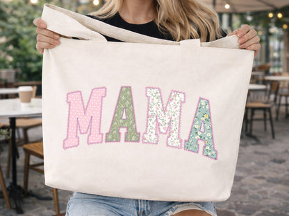 Mama Floral Patchwork PNG Sublimation Design