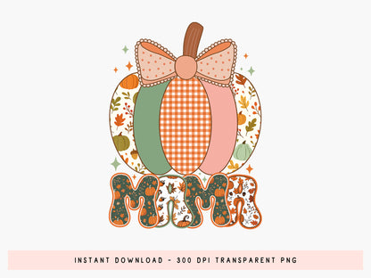 Mama, Coquette Pumpkin Fall Sublimation