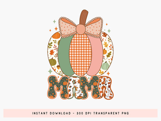 Mama, Coquette Pumpkin Fall Sublimation