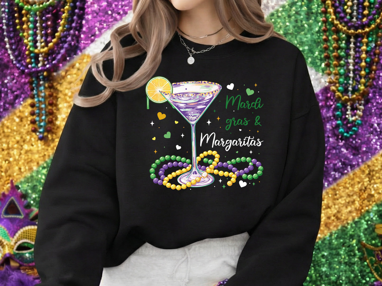 Mardi Gras & Margaritas Sublimation Design
