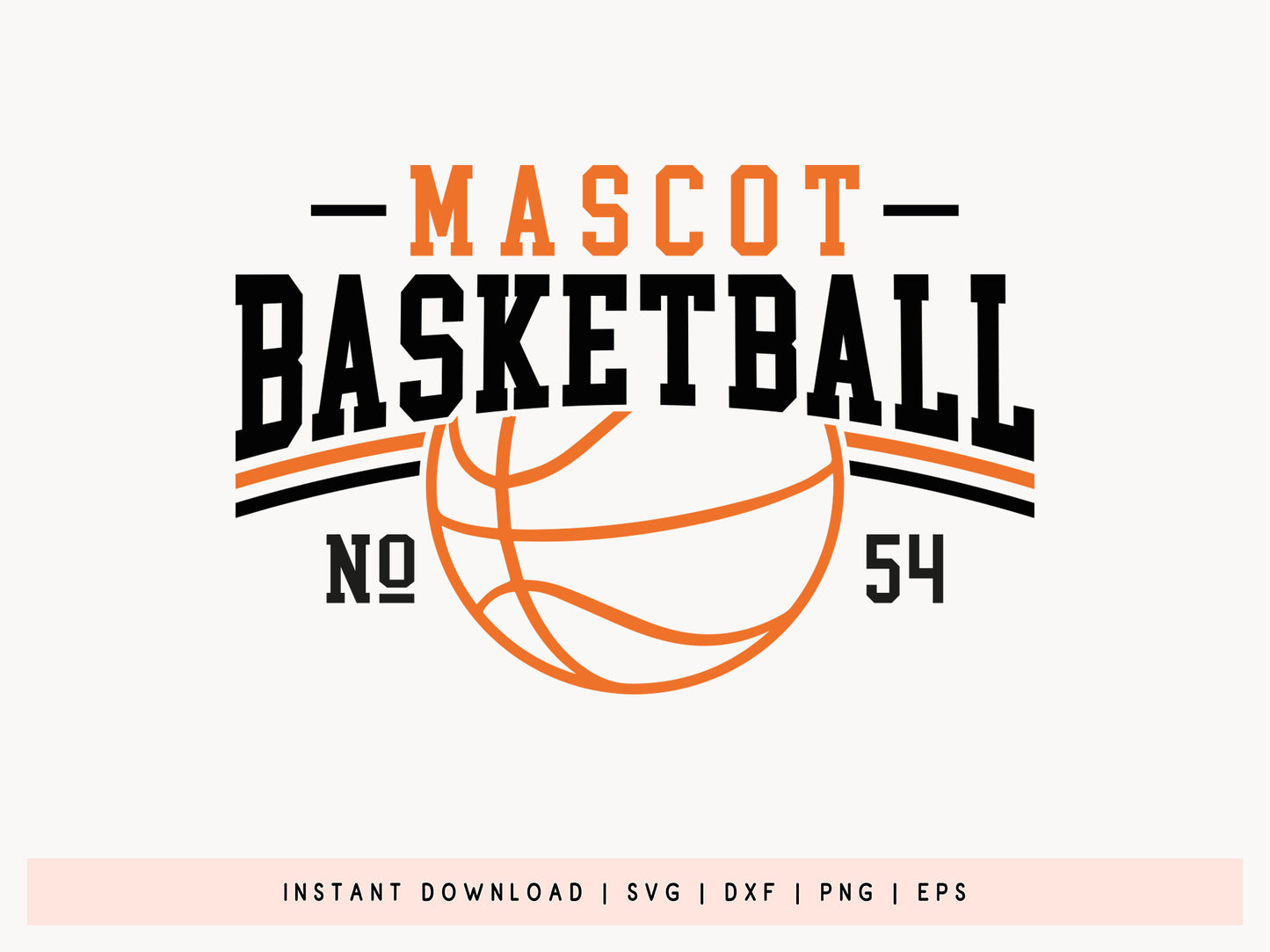 Mascot Basketball SVG PNG