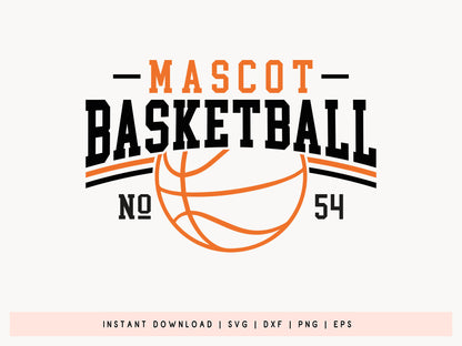 Mascot Basketball SVG PNG