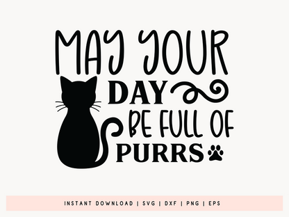 May Your Day be Full of Purrs, Cat Vector SVG