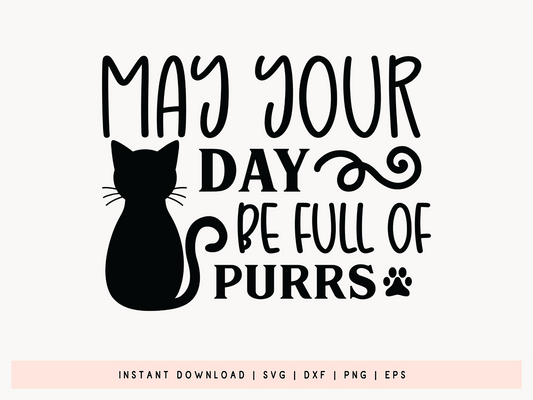 May Your Day be Full of Purrs, Cat Vector SVG