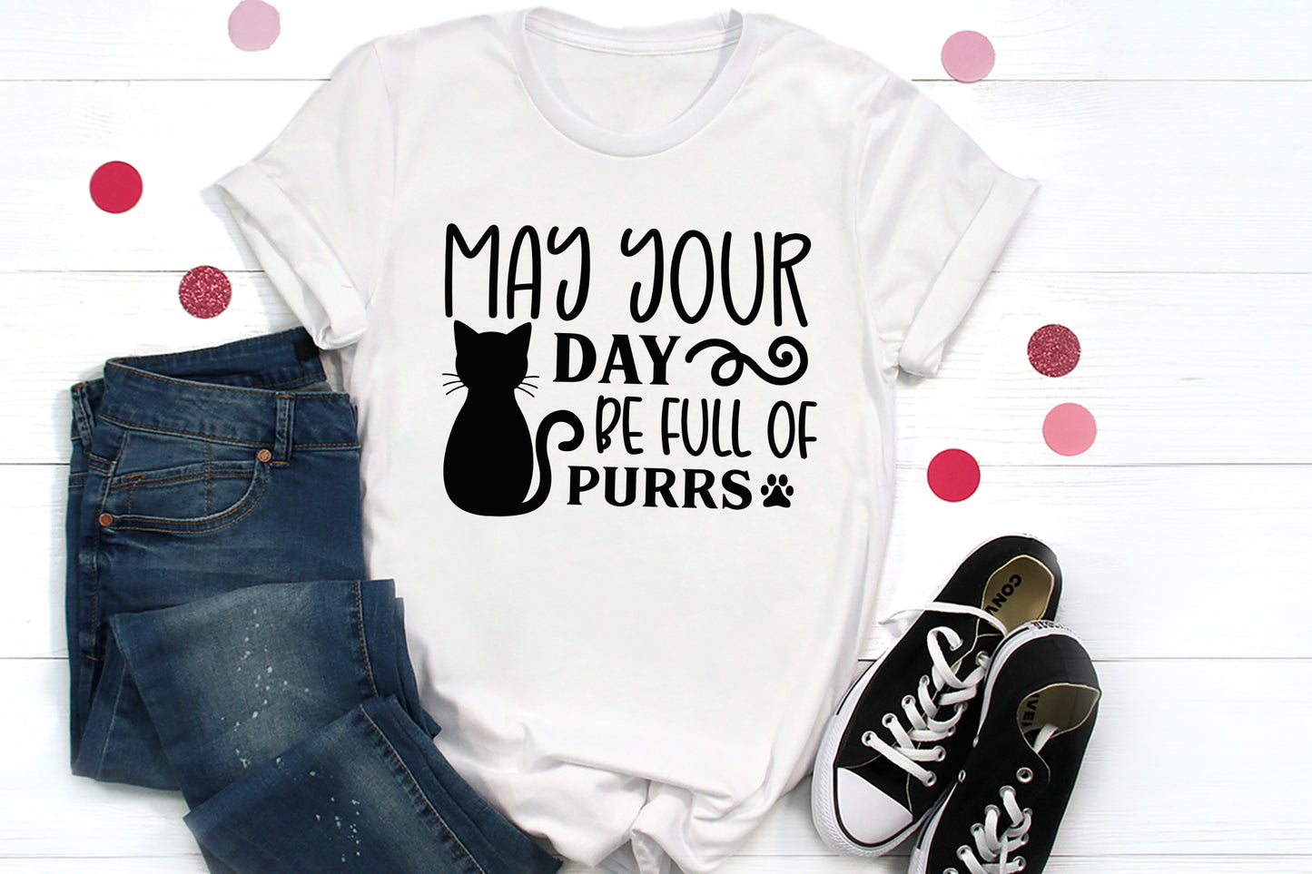 May Your Day be Full of Purrs, Cat Vector SVG