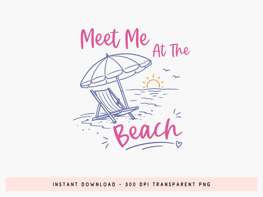 Meet Me at the Beach - Coastal Summer PNG