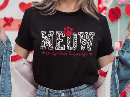 Meow is My Love Language - Valentine Cat SVG Quote