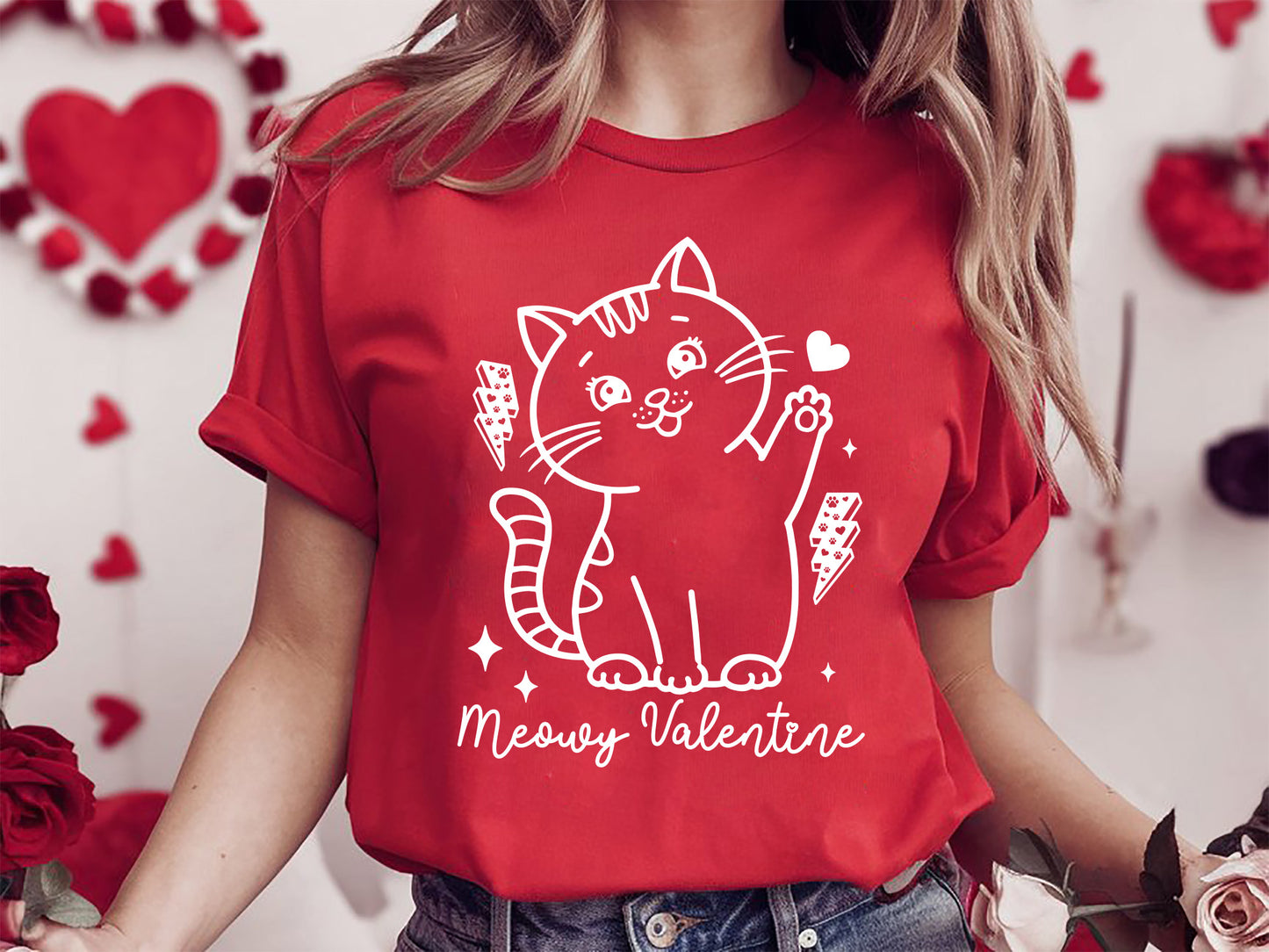 Meowy Valentine - Cute Cat Valentine SVG PNG Design