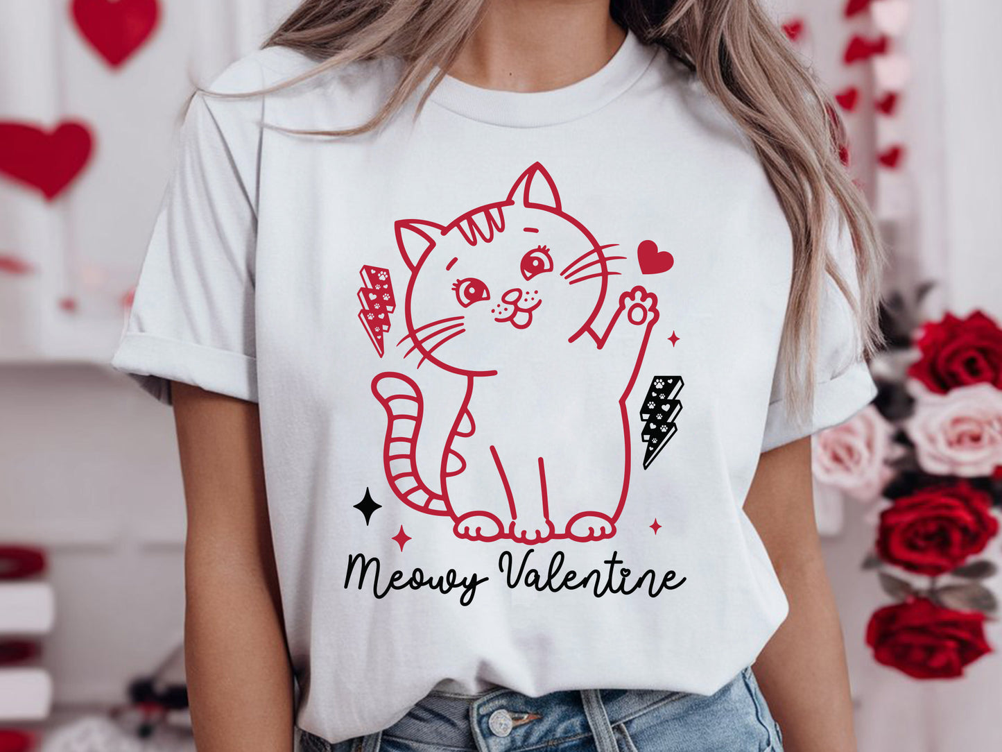 Meowy Valentine - Cute Cat Valentine SVG PNG Design