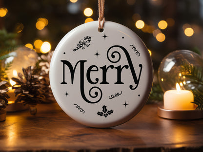 Merry - Handcrafted Christmas Ornament SVG