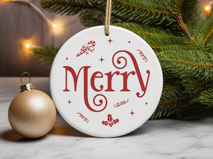 Merry - Handcrafted Christmas Ornament SVG