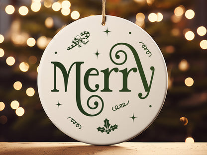 Merry - Handcrafted Christmas Ornament SVG