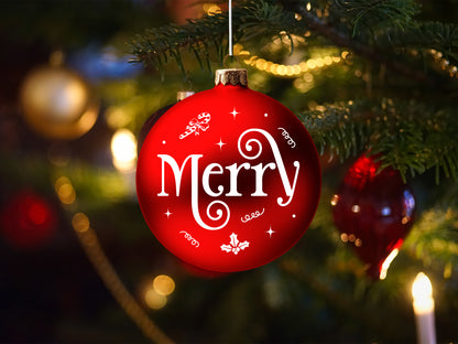 Merry - Handcrafted Christmas Ornament SVG