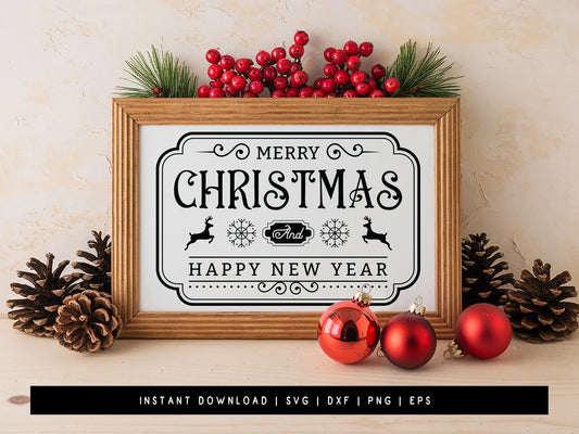 Merry Christmas Farmhouse Sign SVG Design