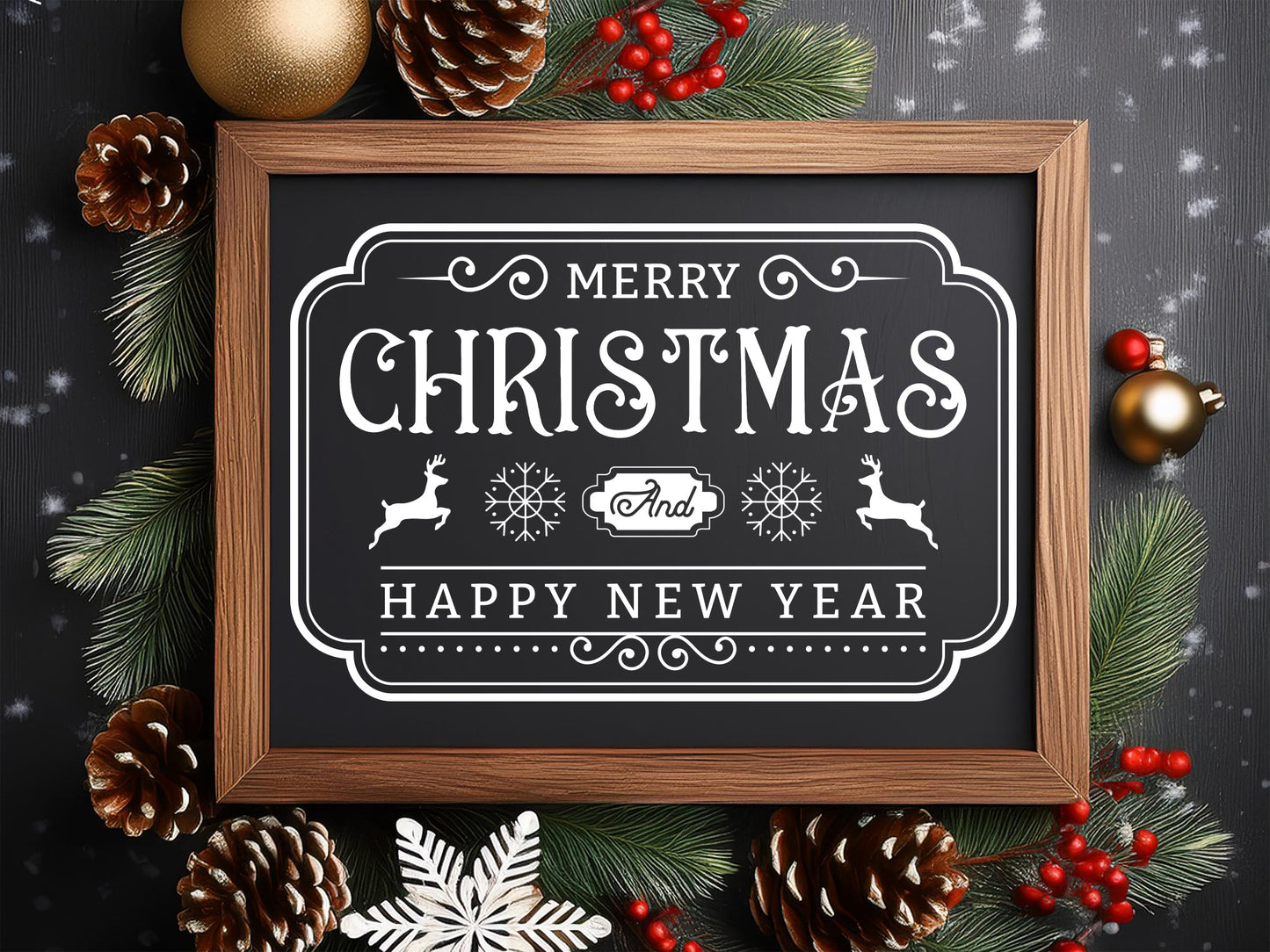 Merry Christmas Farmhouse Sign SVG Design