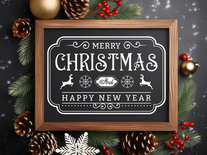 Merry Christmas Farmhouse Sign SVG Design