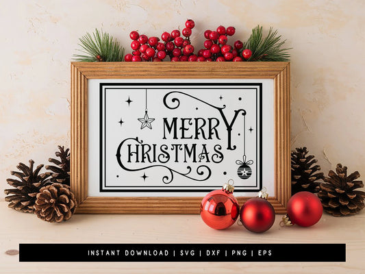 Merry Christmas Farmhouse Sign SVG