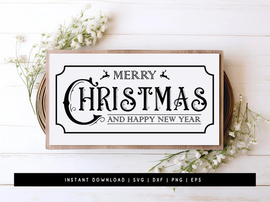 Merry Christmas Farmhouse Wood Sign SVG