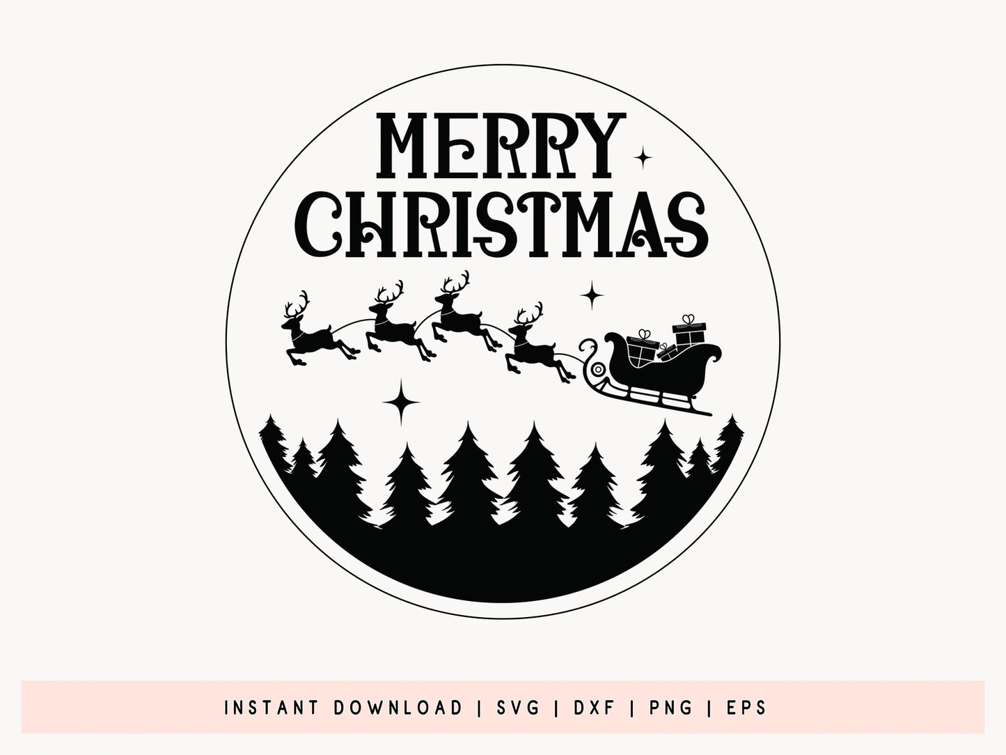 Merry Christmas Handmade Ornament SVG Design