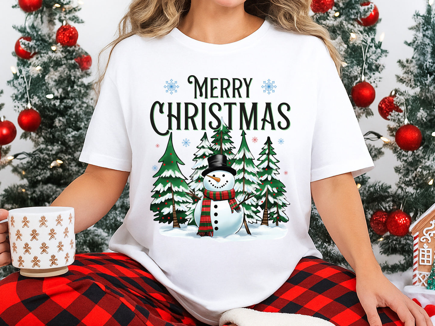 Merry Christmas Snowman Sublimation Design